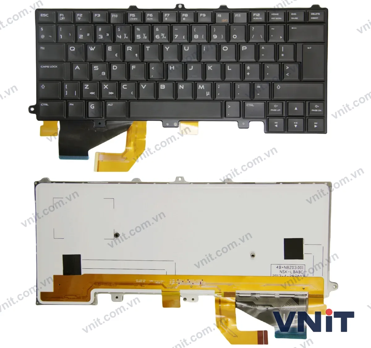 Bàn phím Laptop Dell AlienWare M14X M15X R1 R2 R3 R4 (Có đèn nền) (Màu đen)