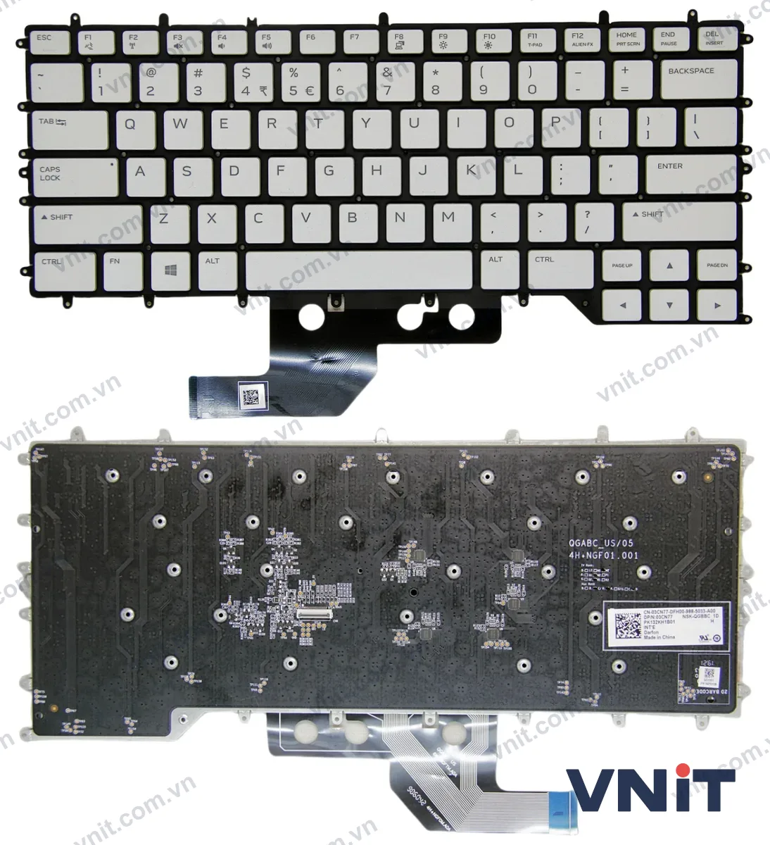 Bàn phím Laptop Dell Alienware M15 R2, M15 R3, 2020 RGB (Có đèn nền) (Màu trắng)