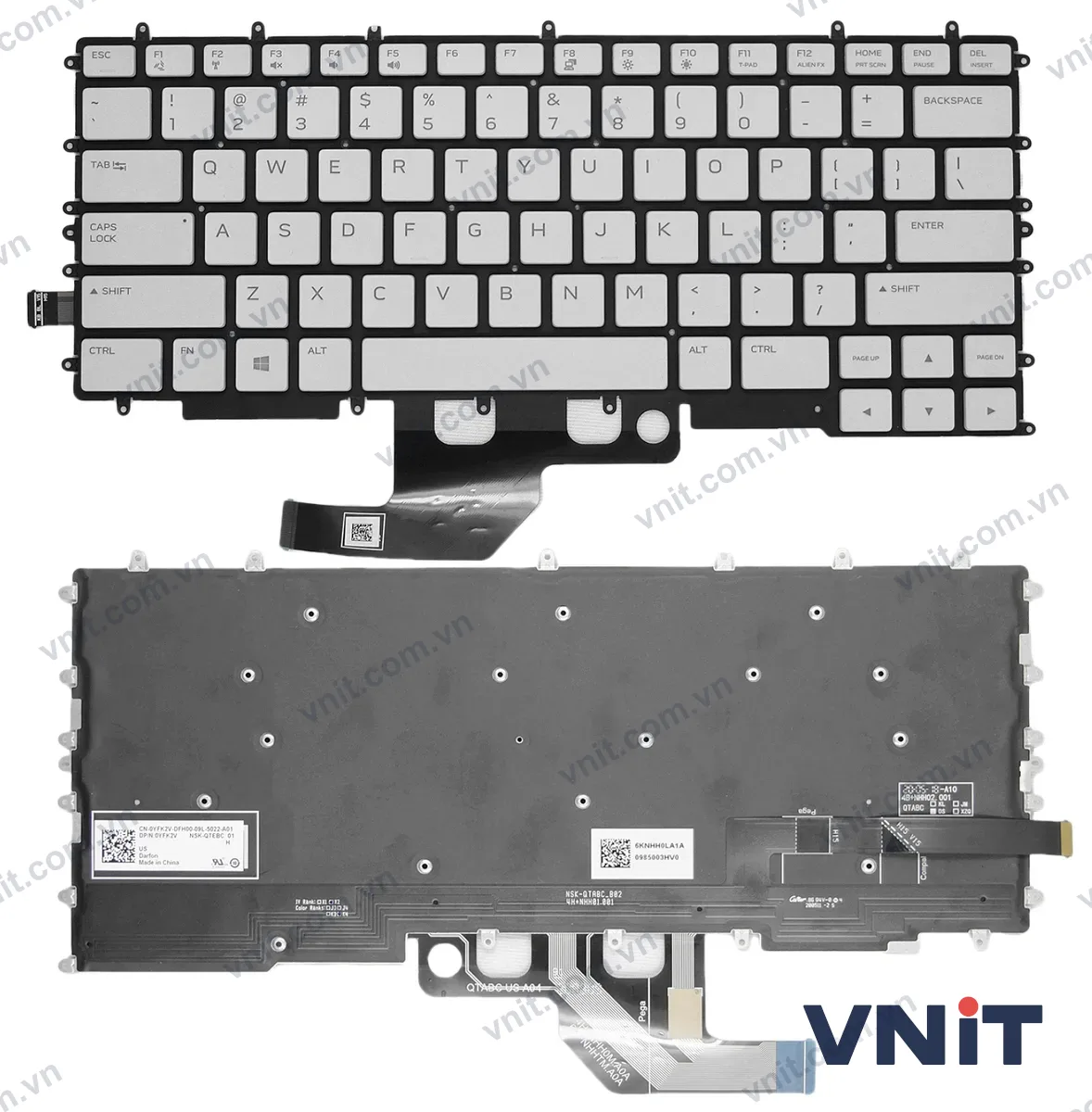 Bàn phím Laptop Dell Alienware M15 R4 (Có đèn nền) (Màu trắng)