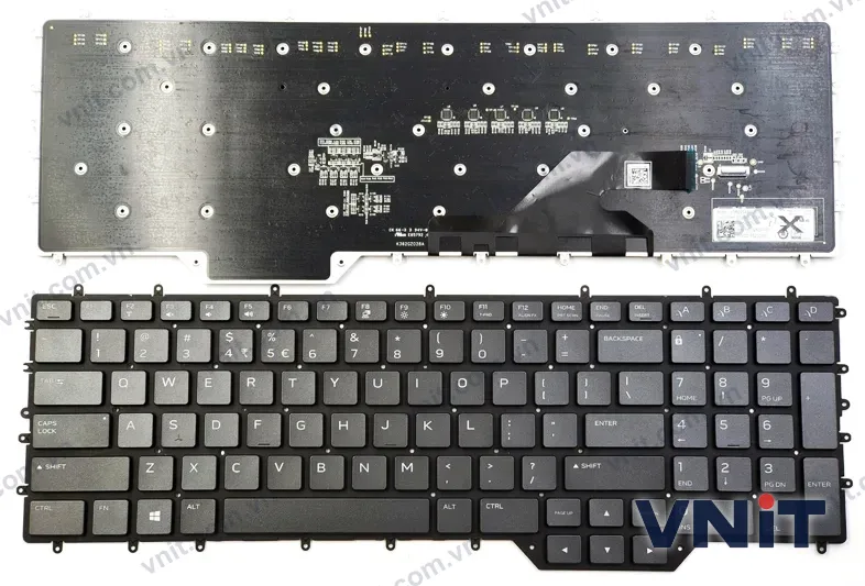 Bàn phím Laptop Dell Alienware M17 R2, M17 R3, Area 51m R2, P41E, RGB per-key (Có đèn nền) (Màu đen)