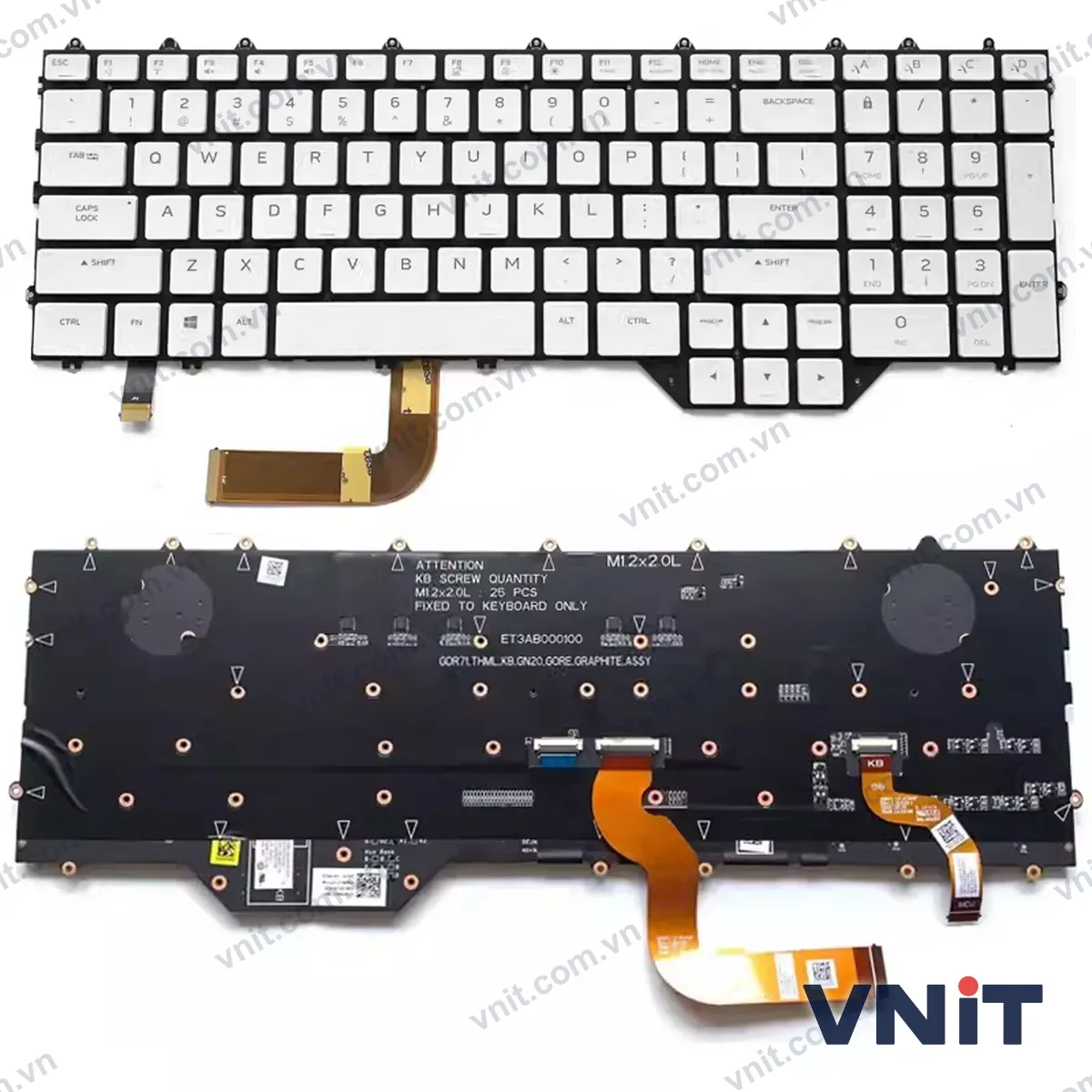 Bàn phím Laptop Dell Alienware M17 R4, P45E, RGB (Có đèn nền) (Màu trắng)