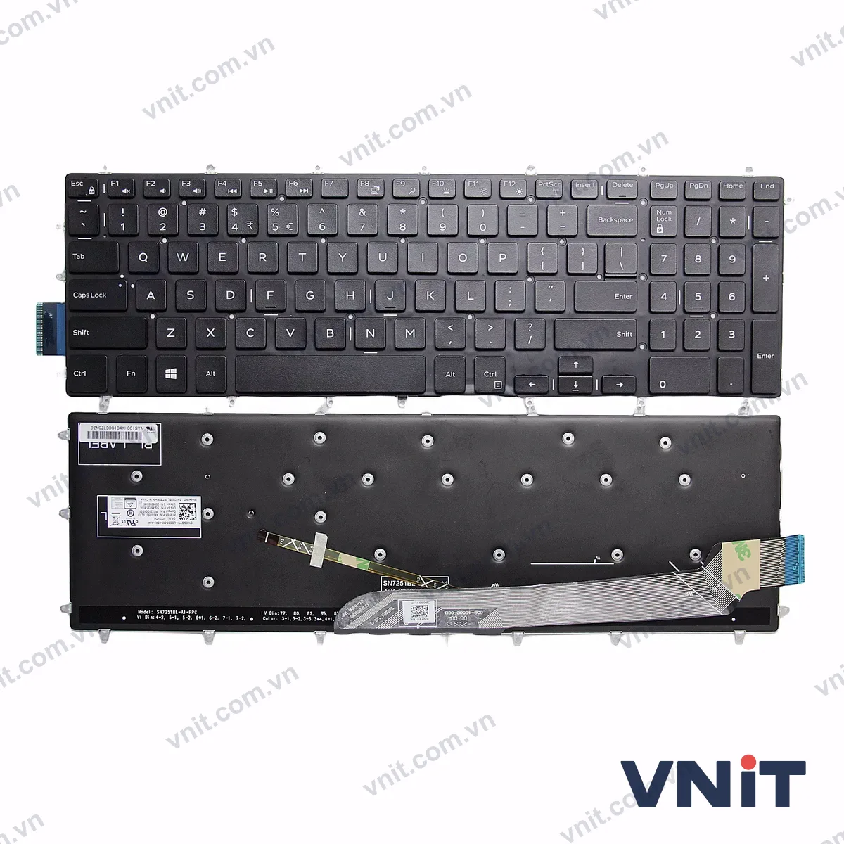 Bàn phím Laptop Dell G5 5590 5575 5500 G7 7790 7580 G3 3590 P72F P71F (Có đèn nền) (Màu đen)
