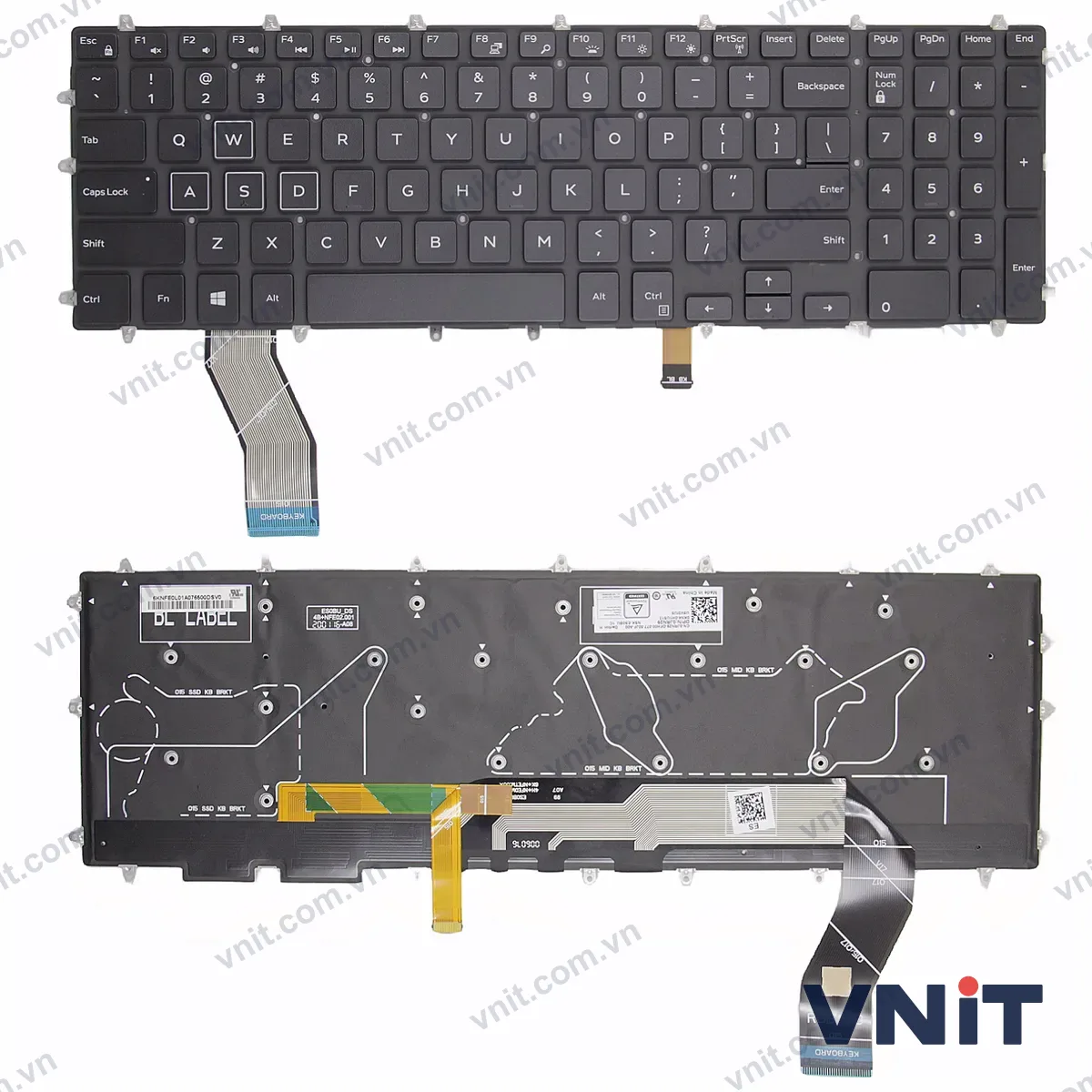 Bàn phím Laptop Dell G5 5590 5575 5500 G7 7790 7580 G3 3590 P72F P71F RGB OEM (Có đèn nền) (Màu đen)
