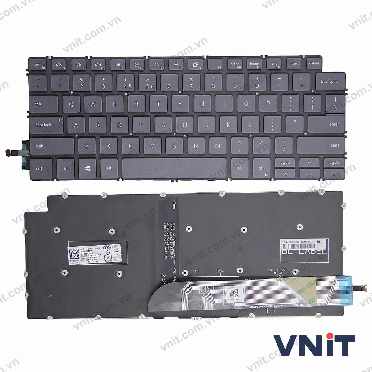 Bàn phím Laptop Dell Inspiron 13 5390 5391 7391 14 5493 5498 7490 7491 (Có đèn nền) (Màu đen)