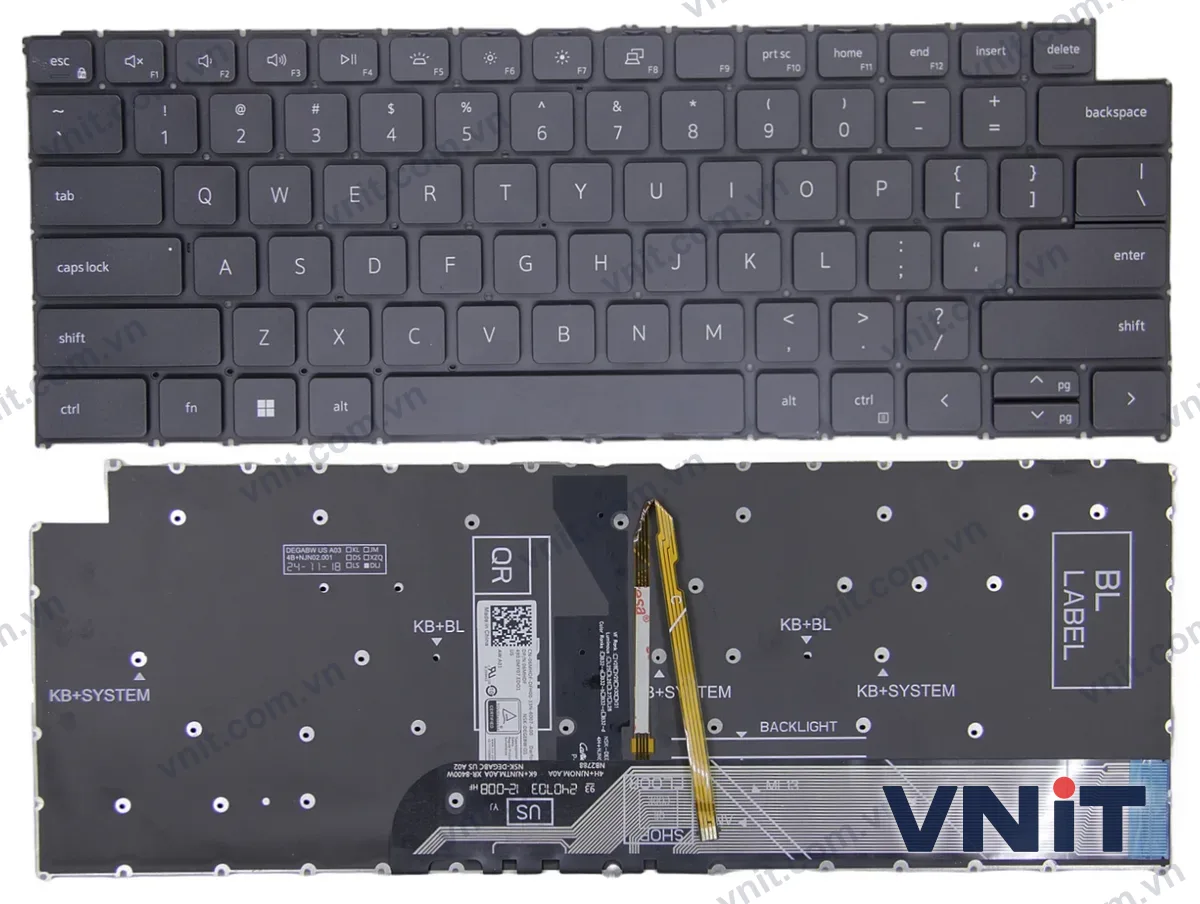 Bàn phím Laptop Dell Inspiron 14 5440, Inspiron 14 5441, Inspiron 14 5445, Inspiron 14 7440, Inspiron 14 7441, Inspiron 14 7445, Inspiron 14 7460 (Có đèn nền) (Màu đen)