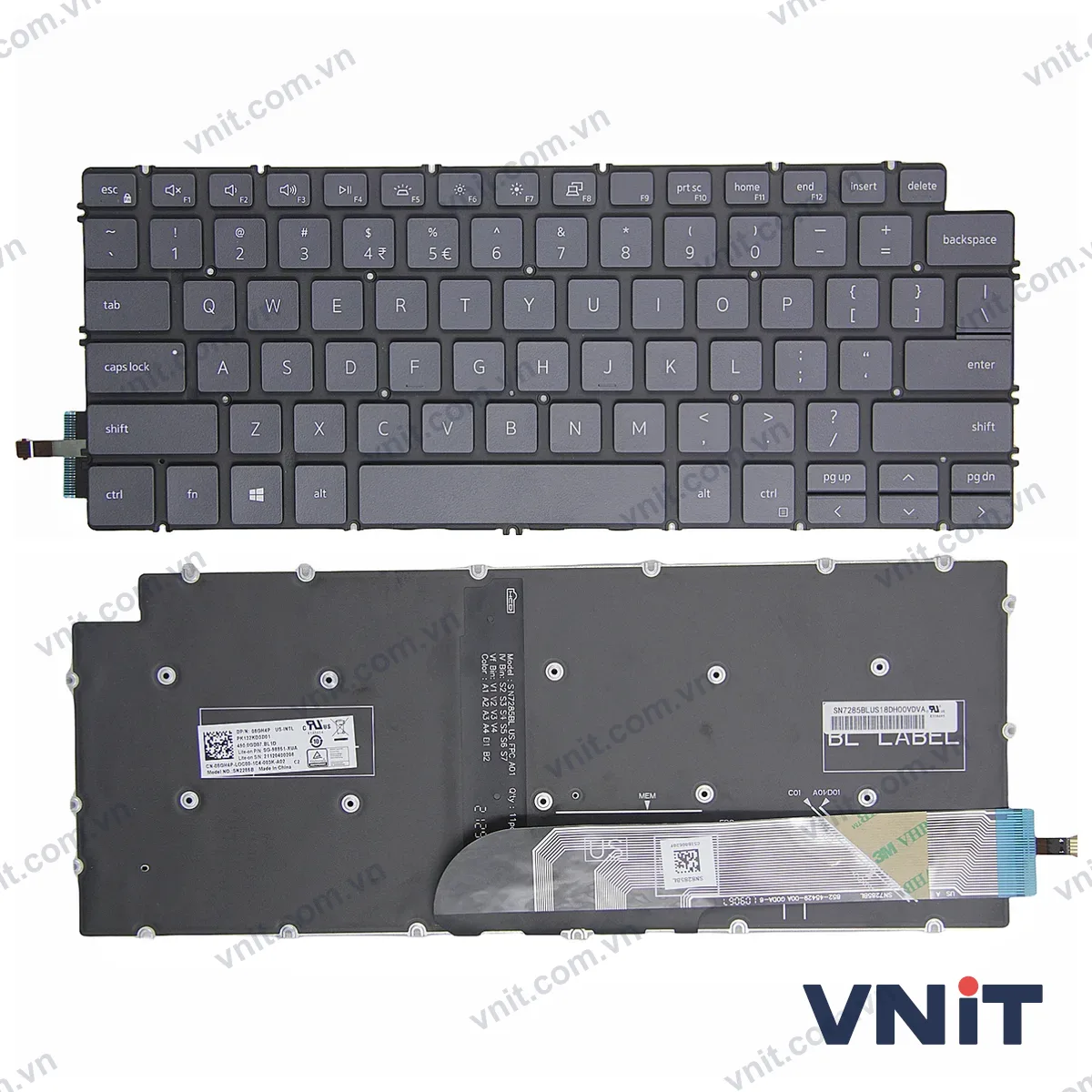Bàn phím Laptop Dell Inspiron 14 7400, 7401, 7405, 7415 5494, Inspiron 13 5300 (Có đèn nền) (Màu đen)