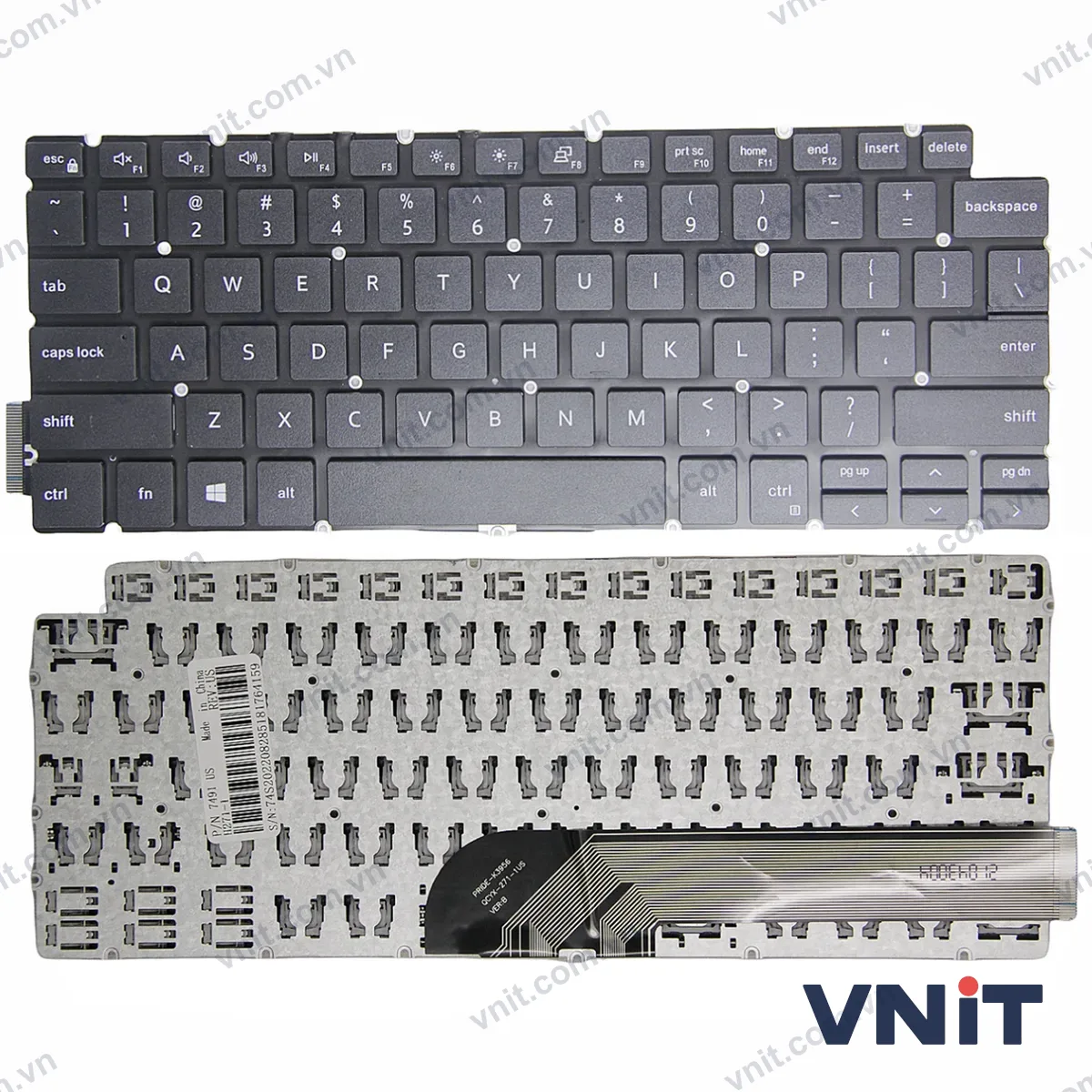 Bàn phím Laptop Dell Inspiron 14 7400, 7401, 7405, 7415 5494, Inspiron 13 5300, OEM (Màu đen)
