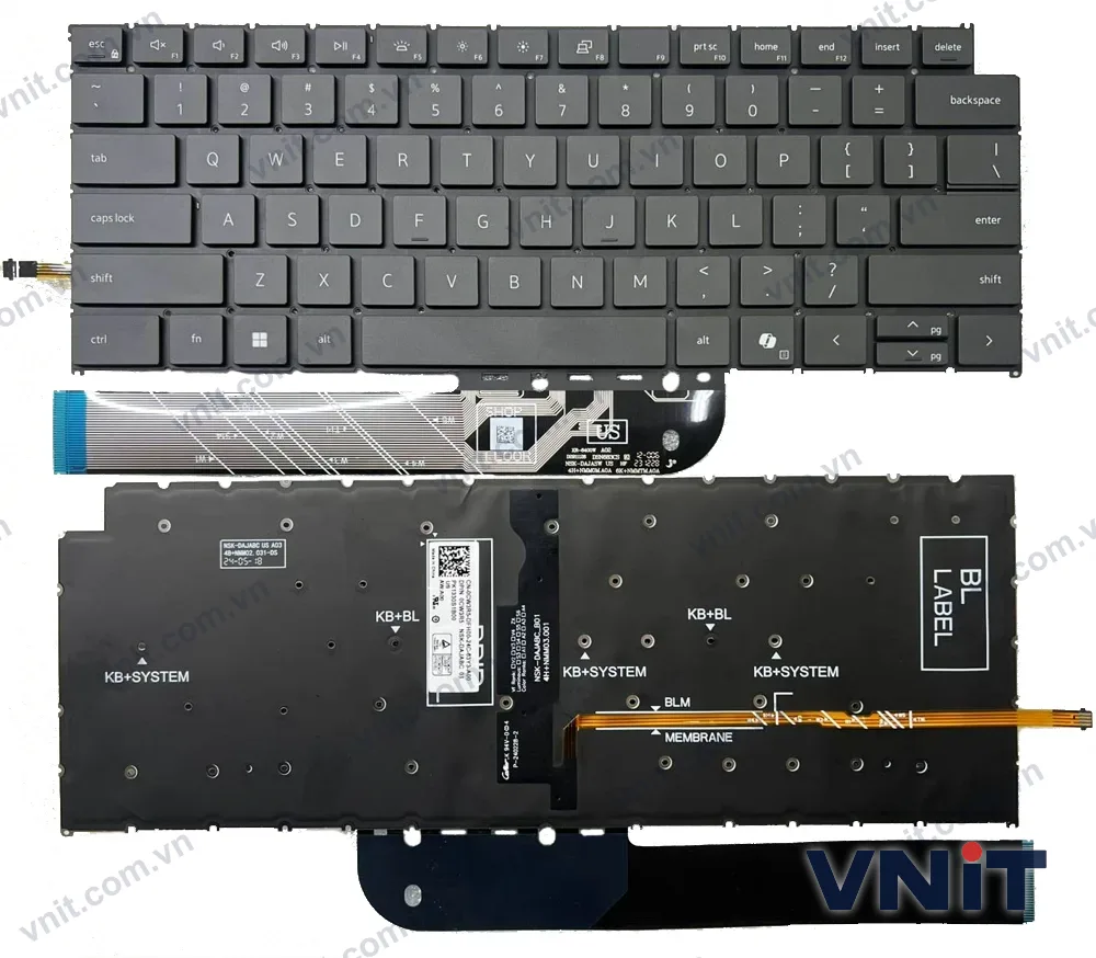 Bàn phím Laptop Dell Inspiron 16 7640, Inspiron 14 5445, Inspiron 14 7445, Inspiron 14 Plus 7441, Inspiron 14 Plus 7440, AI (Có đèn nền) (Màu đen)