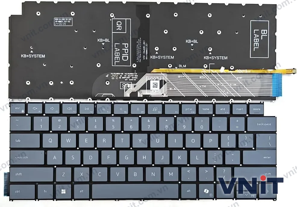 Bàn phím Laptop Dell Inspiron 16 7640, Inspiron 14 5445, Inspiron 14 7445, Inspiron 14 Plus 7441, Inspiron 14 Plus 7440, AI (Có đèn nền) (Màu xanh)