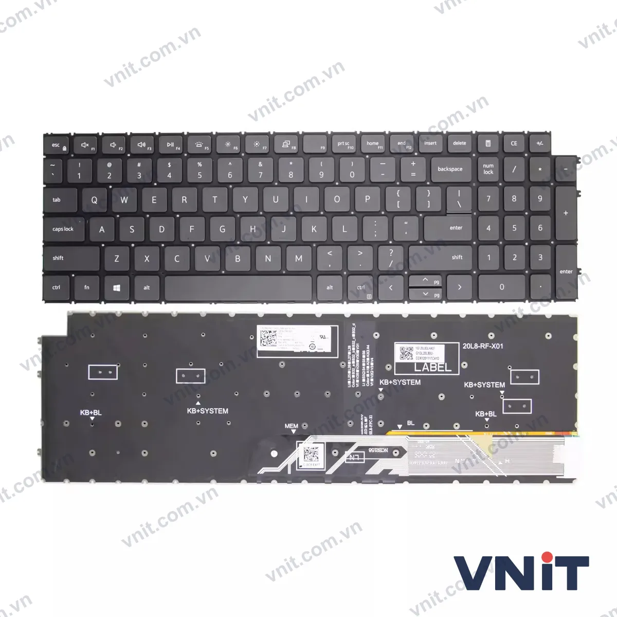 Bàn phím Laptop Dell Inspiron 3511 3515 15 5510 5515 5518 7510 3510 (Có đèn nền) (Màu đen)