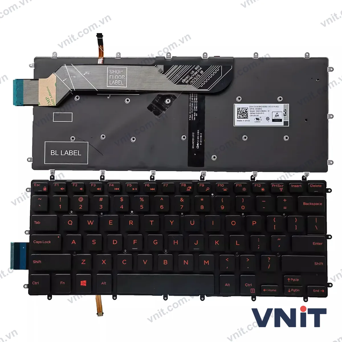 Bàn phím Laptop Dell Inspiron 7460 7466 7467 OEM (Có đèn nền) (Màu đỏ)