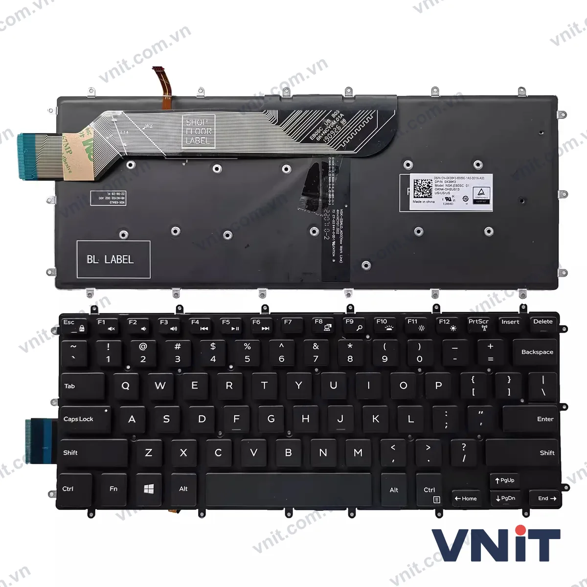 Bàn phím Laptop Dell Inspiron 7570 7572 7573 7579 (Có đèn nền) (Màu đen)
