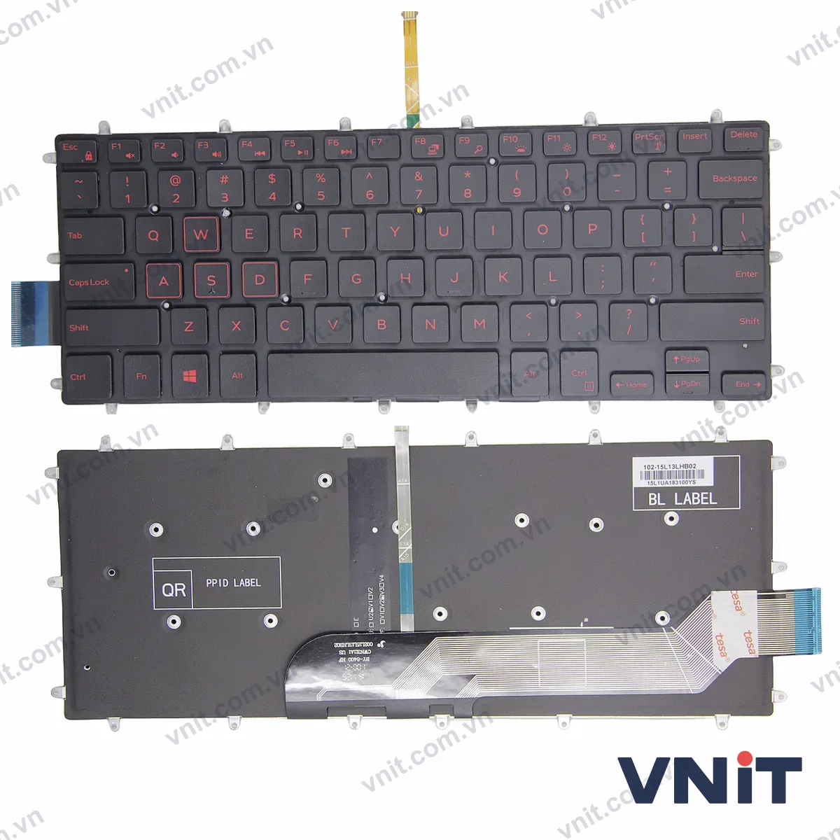 Bàn phím Laptop Dell Inspiron 7570 7572 7573 7579 (Có đèn nền) (Màu đỏ)