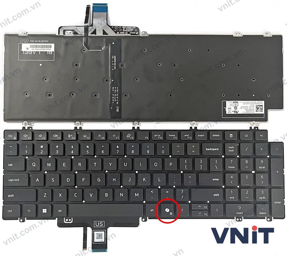 Bàn phím Laptop Dell Latitude 3540 5531 5540 AI (Có đèn nền)