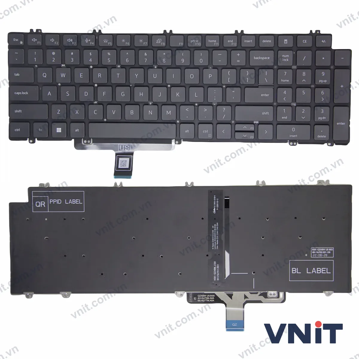 Bàn phím Laptop Dell Latitude 5520 5521 5530 Precision 3560 3561 P104F high copy (Có đèn nền)
