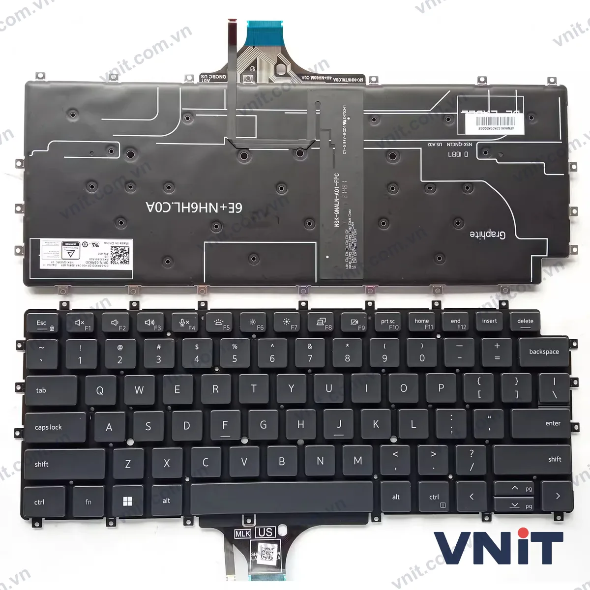 Bàn phím Laptop Dell Latitude 9510 9520 2-in-1 (Có đèn nền) (Màu đen)