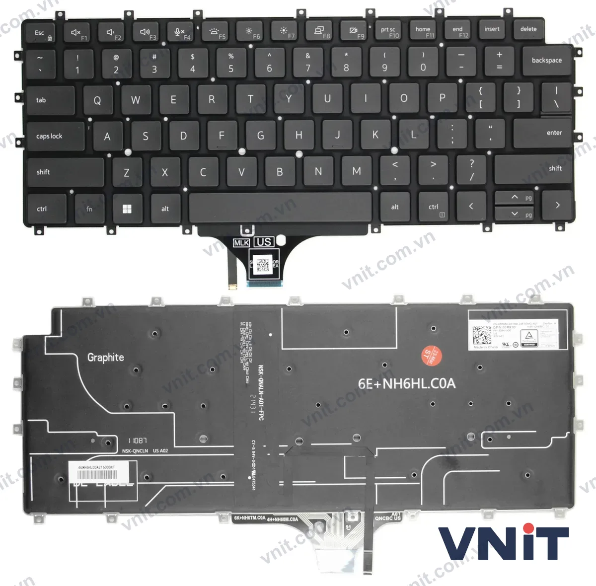 Bàn phím Laptop Dell Latitude 9510 9520 (Có đèn nền)