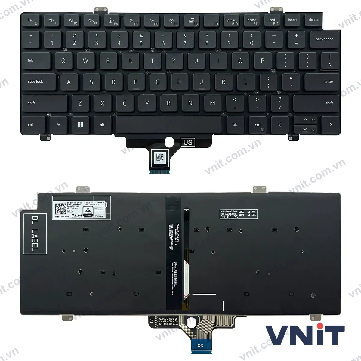 Bàn phím Laptop Dell Precision 3470 3480 3490, M3480, M3490, P137G (Có đèn nền) (Màu đen)