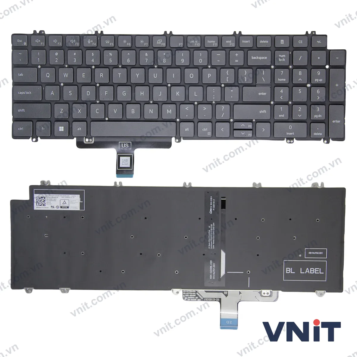 Bàn phím Laptop Dell Precision 3581, 7670, 7770, 7680, 7780, 3570, 3571, 3580 (Có đèn nền)