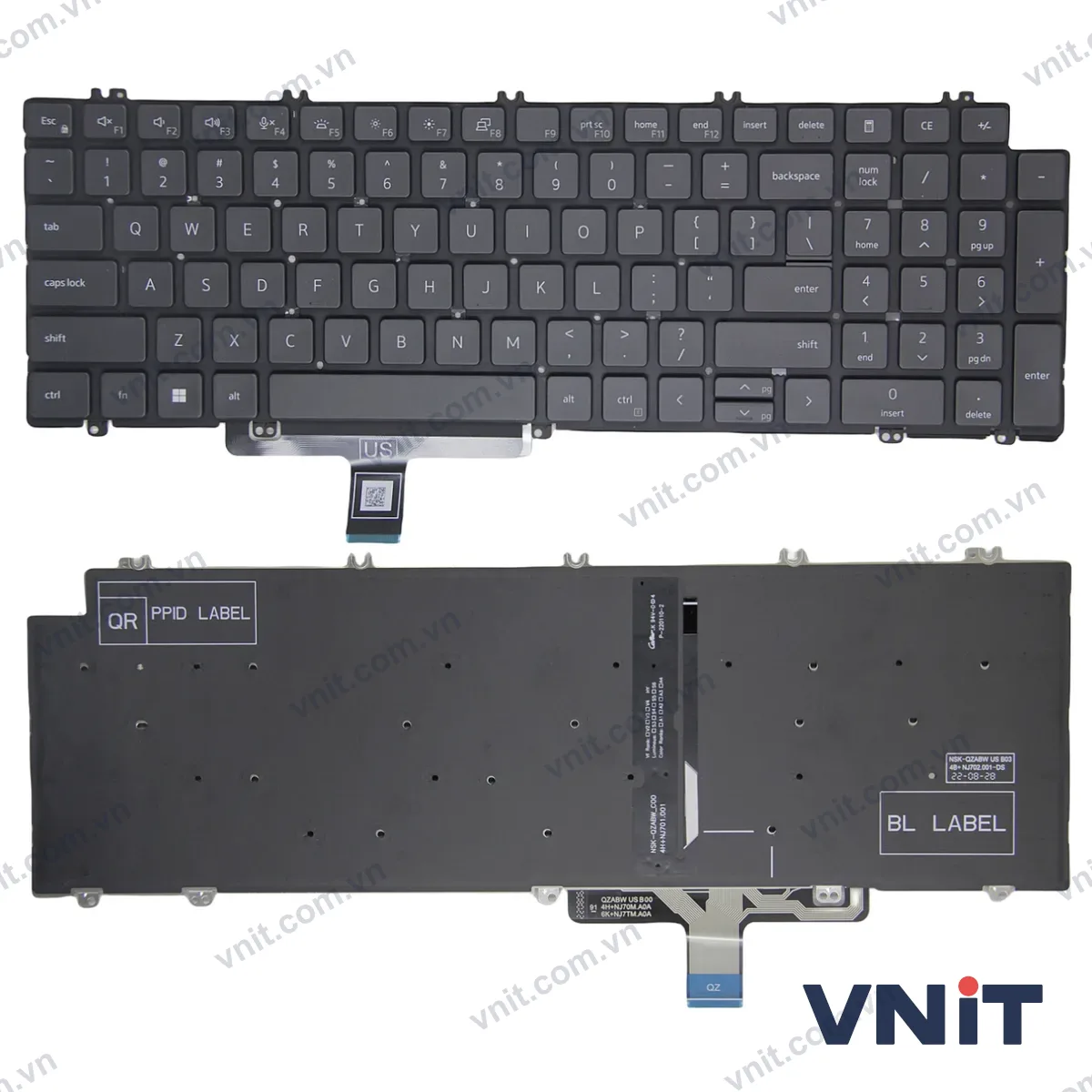 Bàn phím Laptop Dell Precision 3581, 7670, 7770, 7680, 7780, 3570, 3571, 3580, OEM (Có đèn nền)