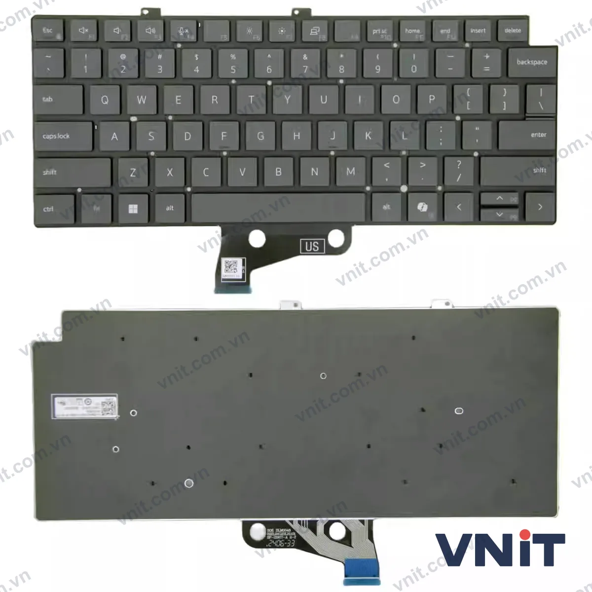 Bàn phím Laptop Dell Pro 13 Plus PB13250, PB13255, P194G, P195G (Màu xám)