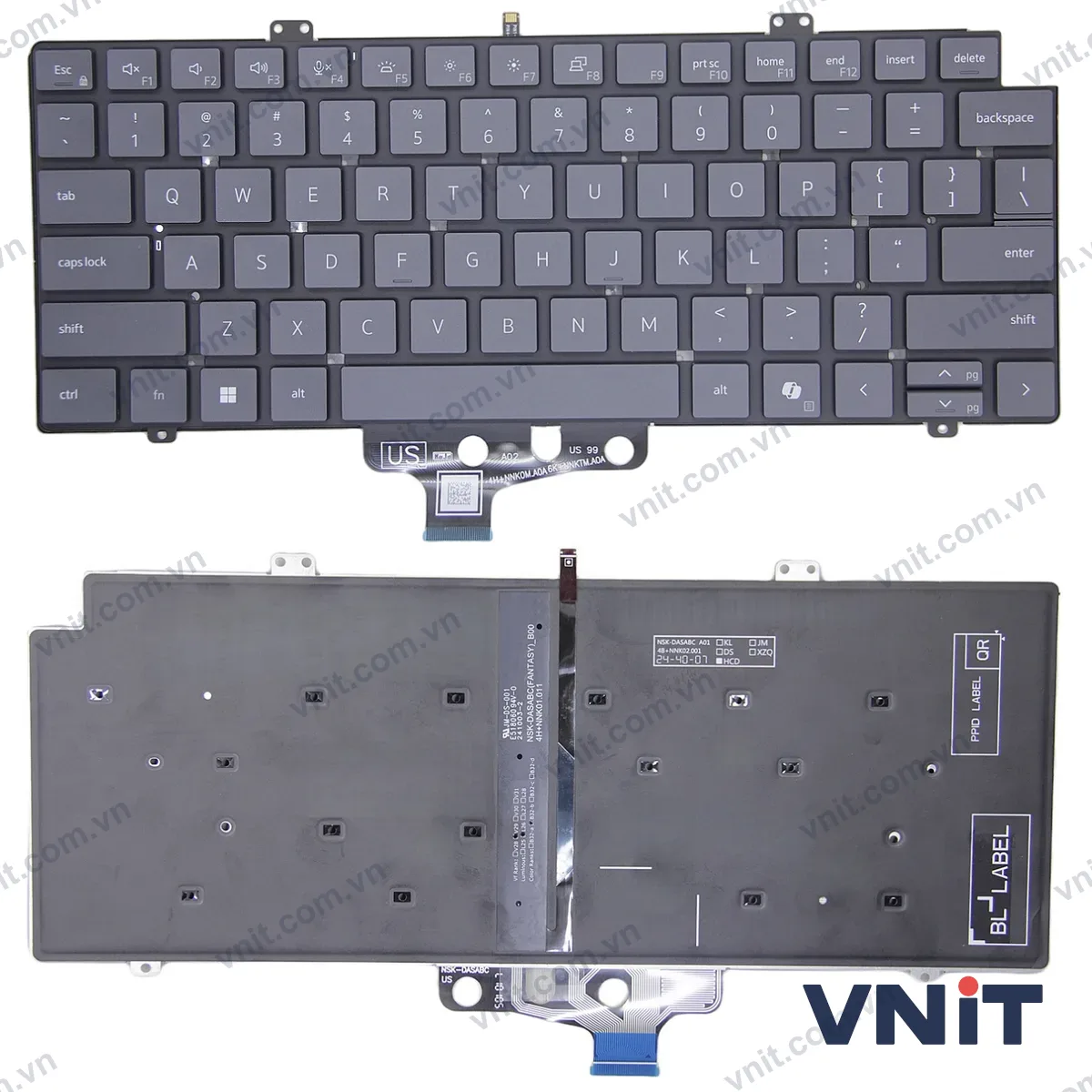 Bàn phím Laptop Dell Pro Max 14 MC14250 MC14255 0PJG7 0RW20C (Có đèn nền) (Màu xám)