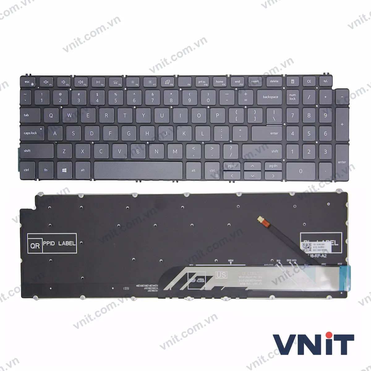 Bàn phím Laptop Dell Vostro 15 3500 3501 Latitude 3510 P83F P86F (Có đèn nền) (Màu xám)