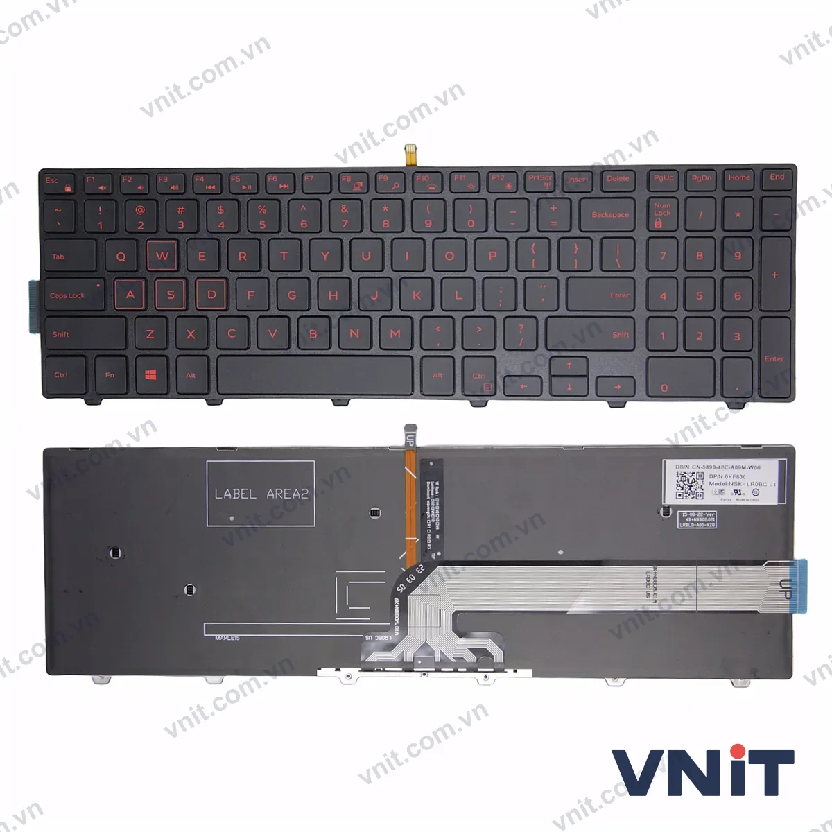Bàn phím Laptop Dell Vostro 15 3546 3549 3558 3559 3561 3562 3565 3568 3572 3578 (Có đèn nền) (Màu đỏ)