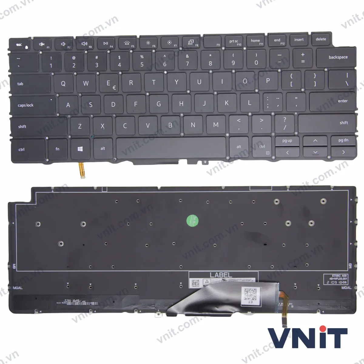 Bàn phím Laptop Dell XPS 13-7390 2in1 P103G (Có đèn nền) (Màu đen)