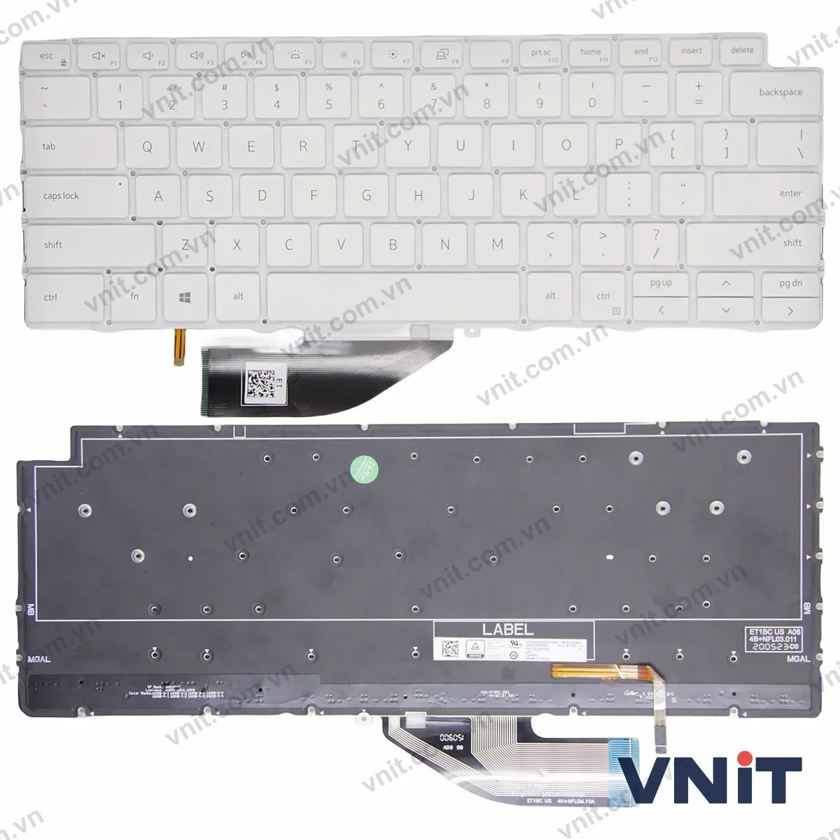 Bàn phím Laptop Dell XPS 13-7390 2in1 P103G (Có đèn nền) (Màu trắng)