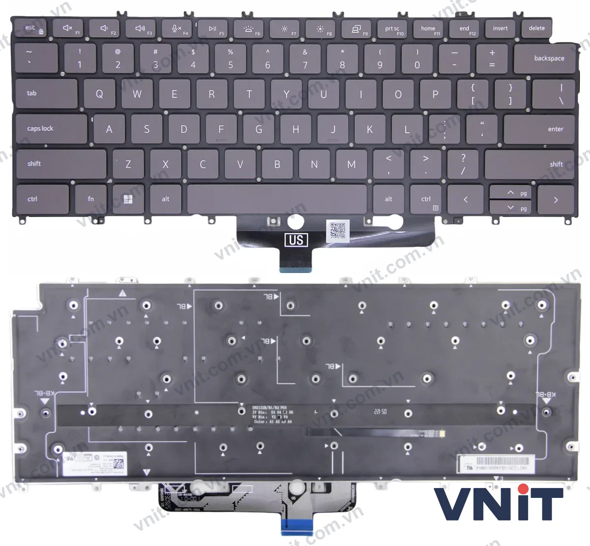 Bàn phím Laptop Dell XPS 13 9315, Series 2022 brown (Có đèn nền)