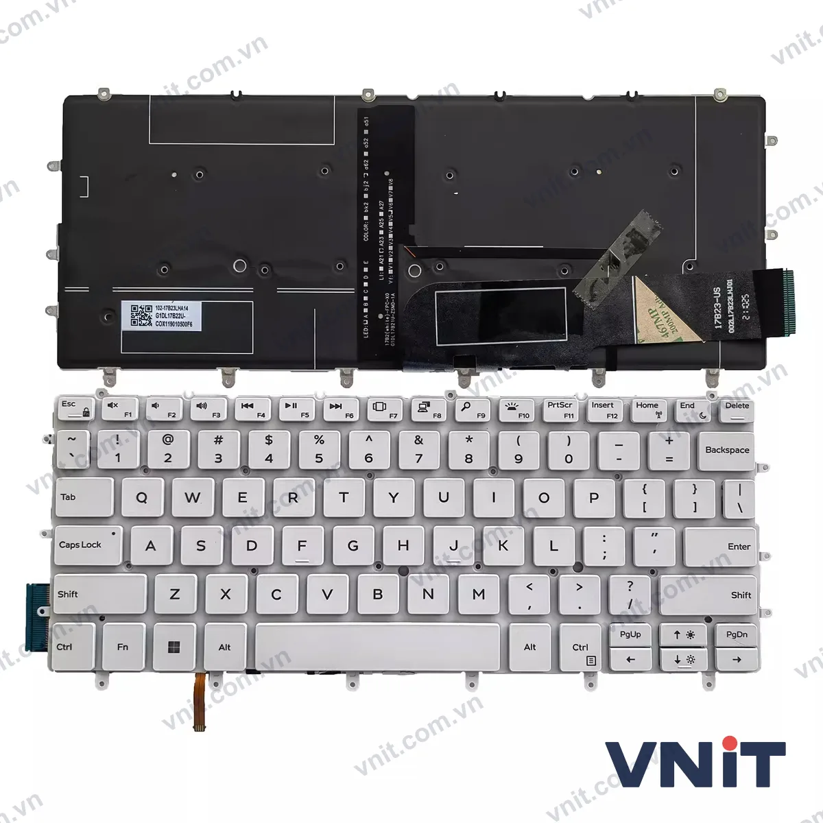 Bàn phím Laptop Dell XPS 13 9370 9375 9380 9317 9305 P82G 7390 (Có đèn nền) (Màu trắng)
