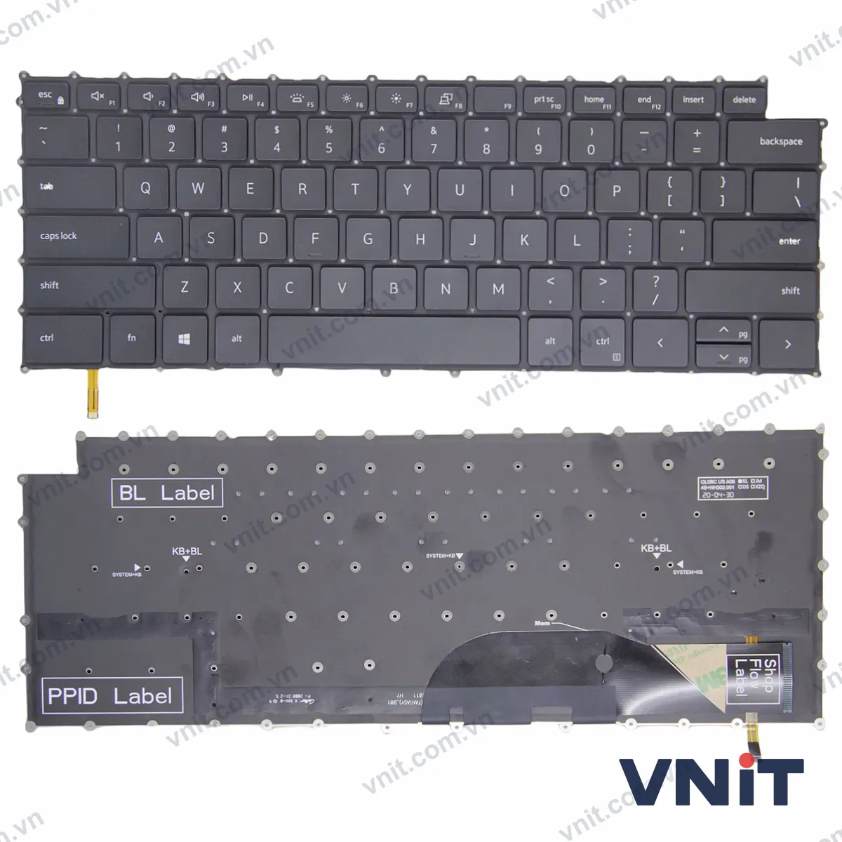 Bàn phím Laptop Dell XPS 9500 9510 9700 9710 (Có đèn nền) (Màu đen)