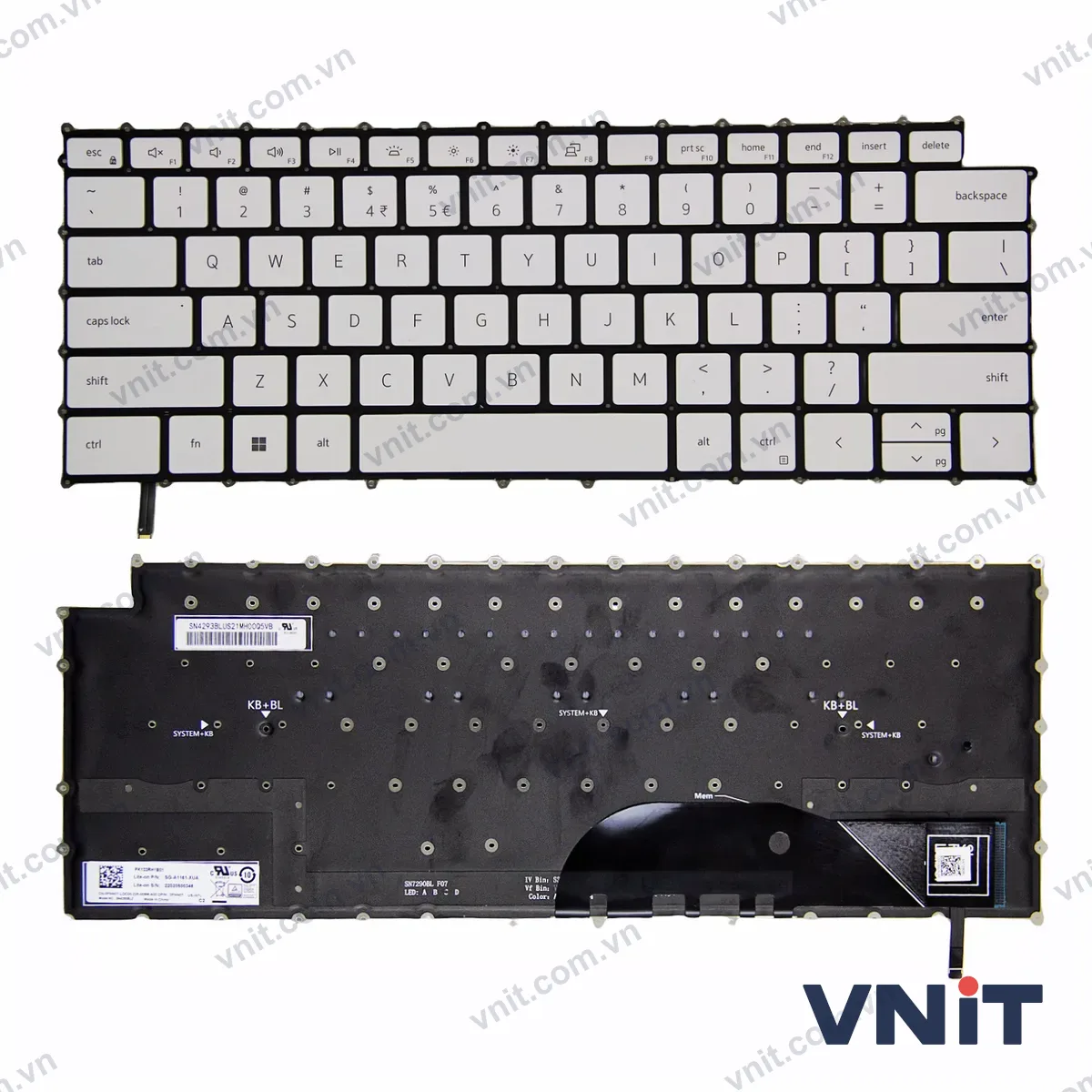 Bàn phím Laptop Dell XPS 9500 9510 9700 9710 (Có đèn nền) (Màu trắng)