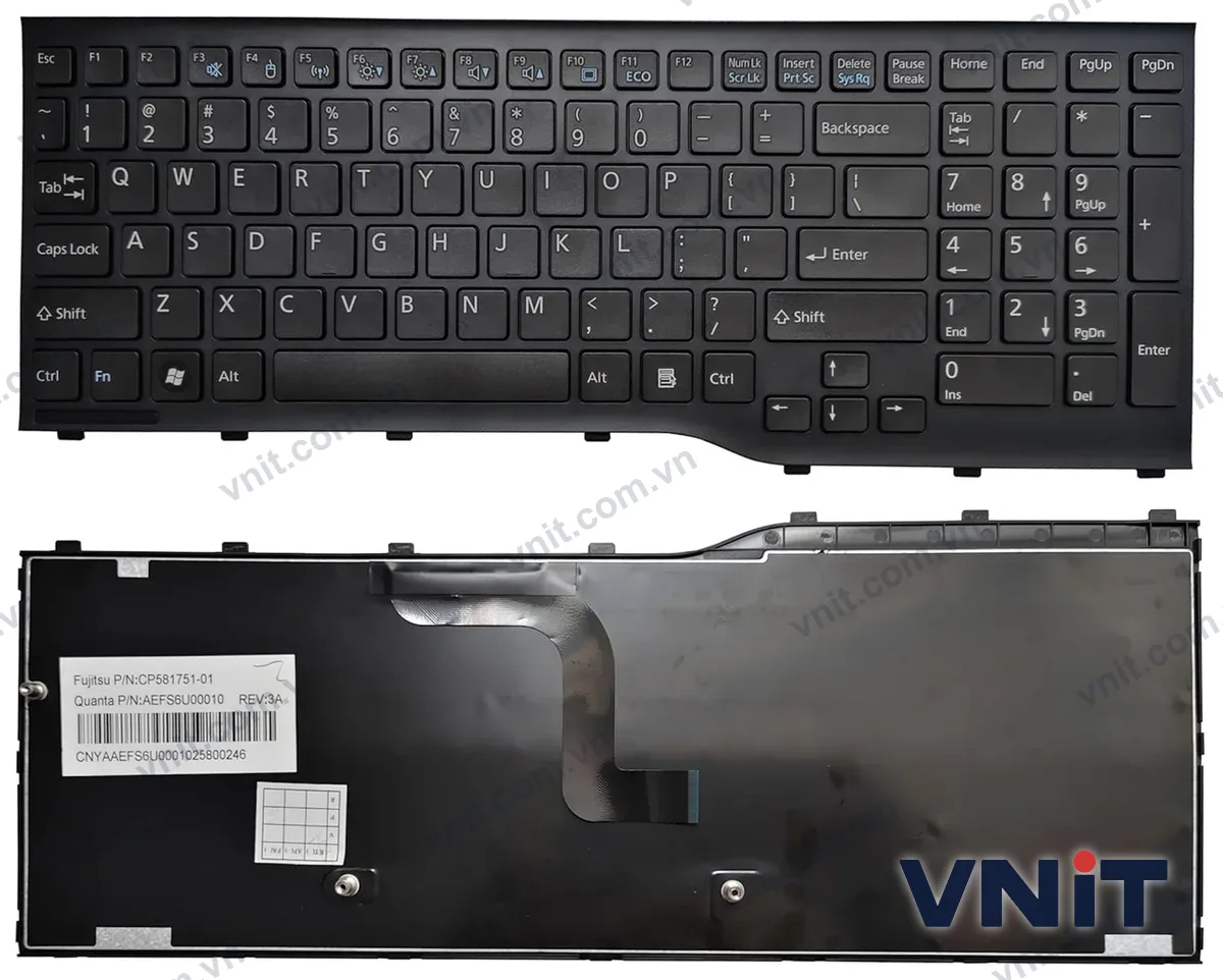 Bàn phím Laptop Fujitsu Lifebook A552, AH552, CP581751-01, AEFS6U00010 (Có đèn nền)