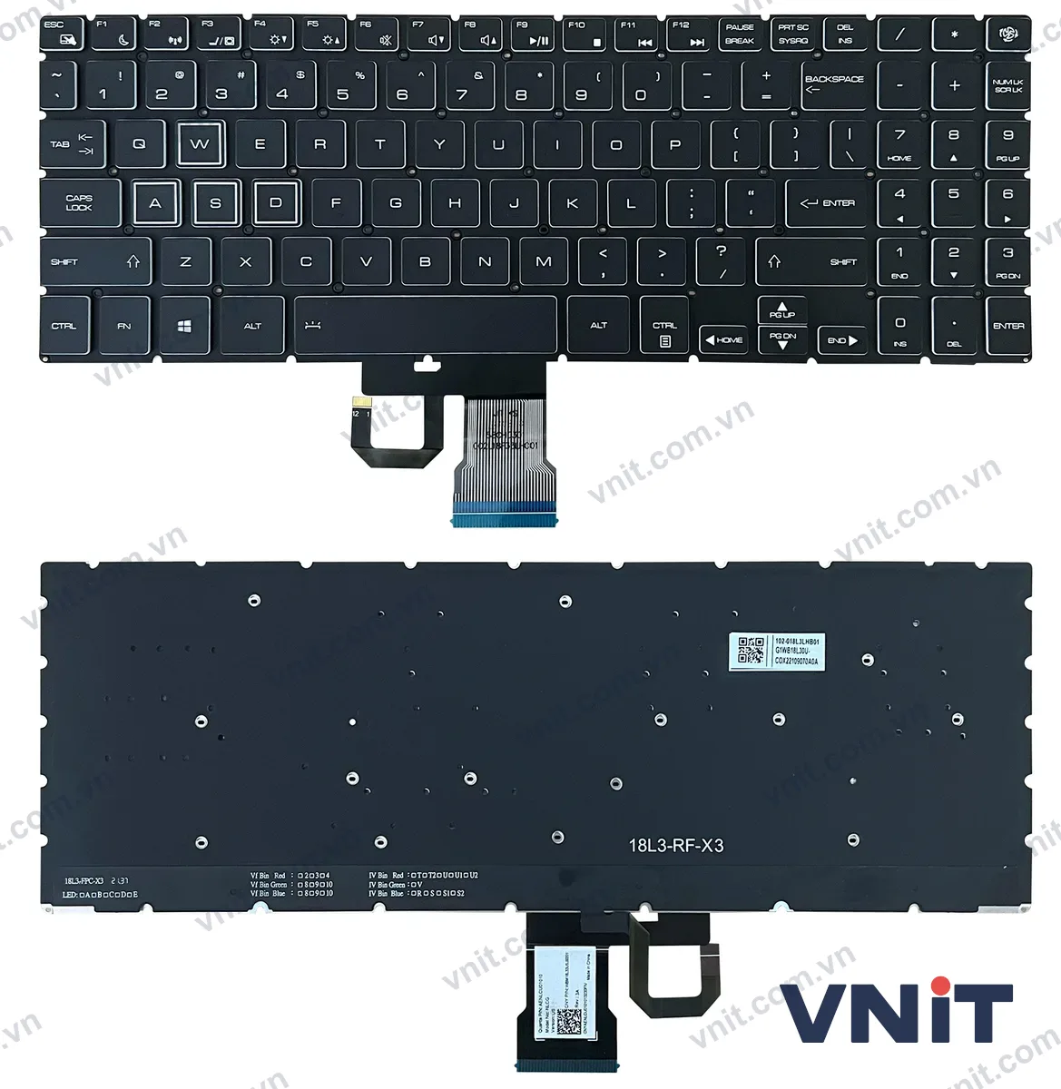 Bàn phím Laptop Gigabyte AORUS 15 G, 15-XA, 15-WA, 15-SA, 15-W9, 15-X9, Crystal RGB (Có đèn nền) (Màu đen)