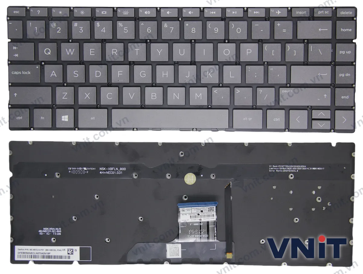 Bàn phím Laptop HP 13-AP, 13-AR, TPN-Q212, TPN-C132, brown (Có đèn nền) (Màu đen)
