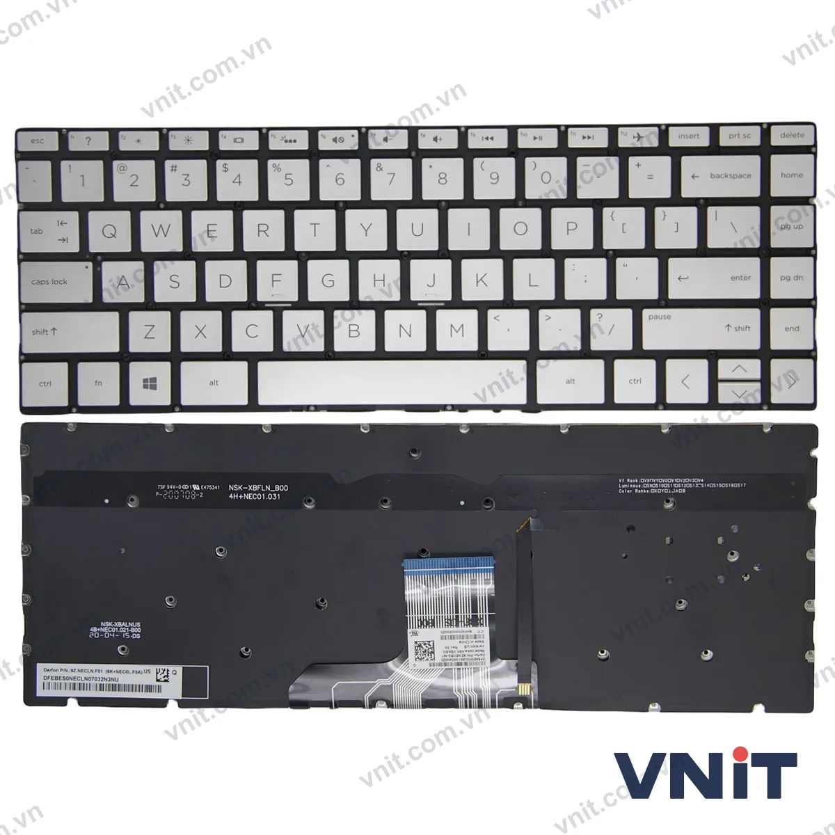 Bàn phím Laptop HP 13-AP, 13-AR, TPN-Q212, TPN-C132 (Có đèn nền) (Màu bạc)