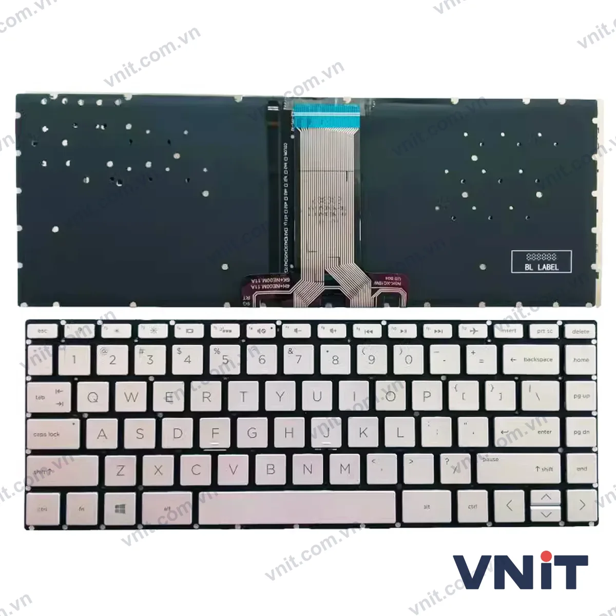 Bàn phím Laptop HP 14S-CR 14-CF 14-DK 14-DP 14S-DP TPN-I135 TPN-1135 TPN-I130 (Có đèn nền) (Màu bạc)