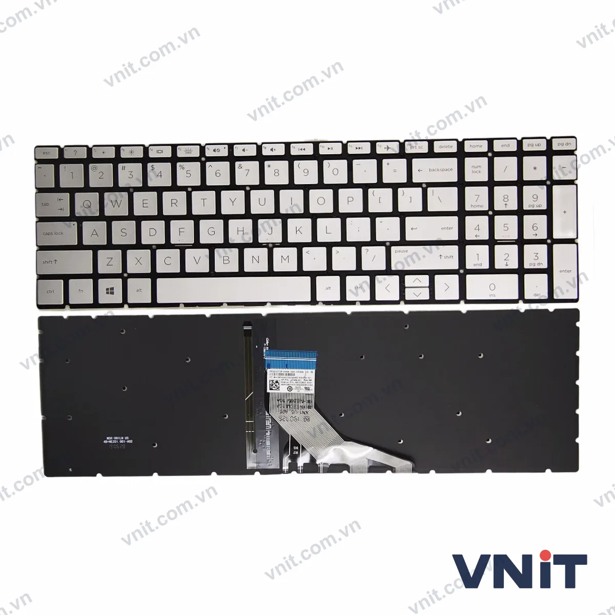 Bàn phím Laptop HP 15-DX 15-DS 15-DR 15-CS 15-DW 15T-DW (Có đèn nền) (Màu bạc)