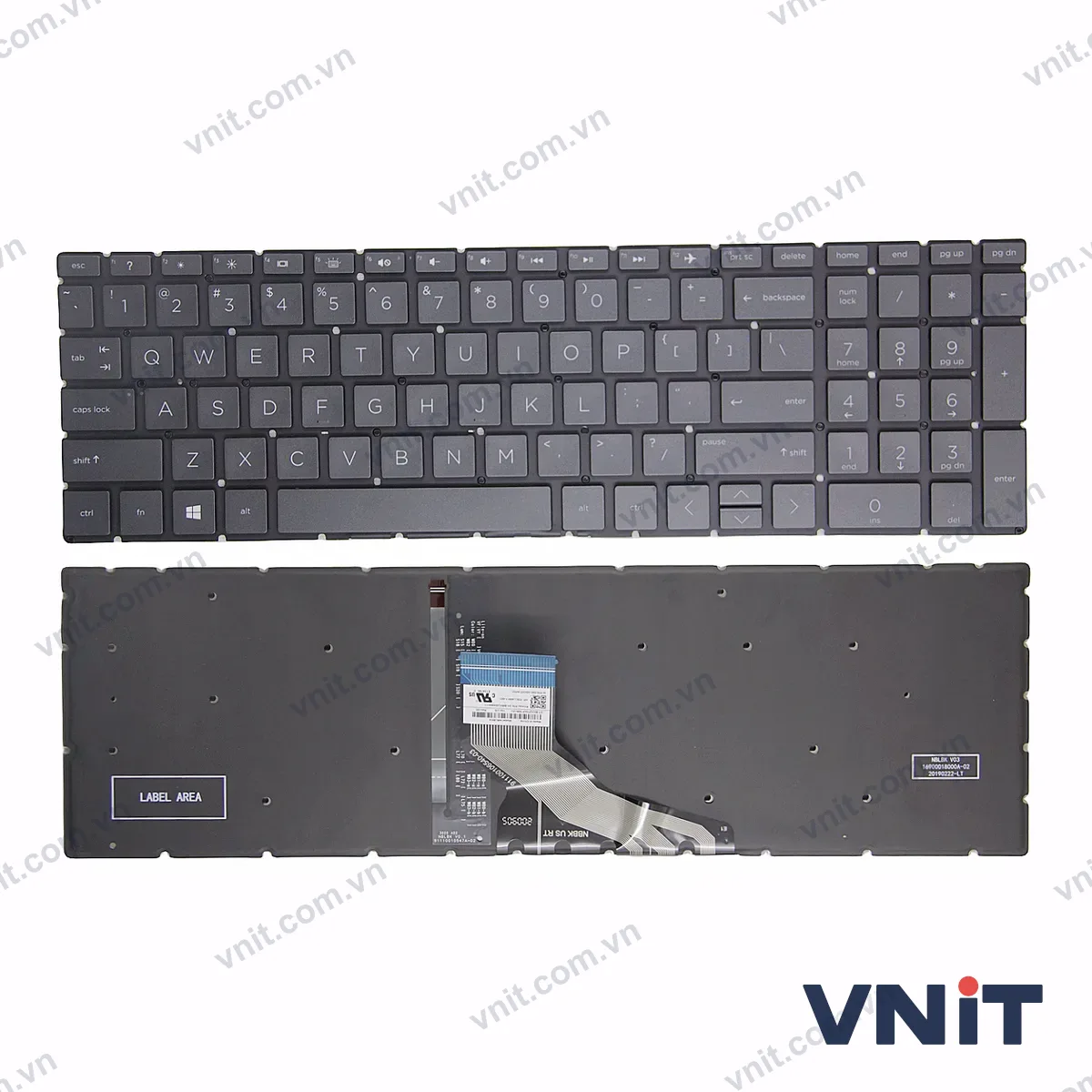 Bàn phím Laptop HP 15-DX 15-DS 15-DR 15-CS 15-DW 15T-DW (Có đèn nền) (Màu đen)