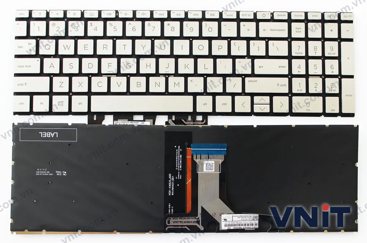 Bàn phím Laptop HP 15-EG, 15-EH, 15-ER, 15M-EH, 15-FD, 15-FC, TPN-Q245, TPN-Q246, F1 question (Có đèn nền) (Màu bạc)
