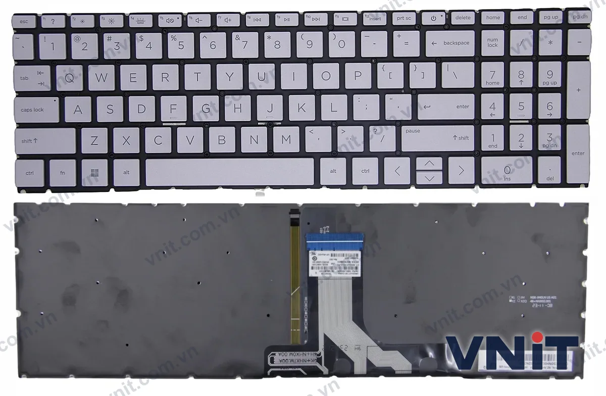 Bàn phím Laptop HP 15-EG 15-EH 15-ER 15M-EH 15-FD 15-FC TPN-Q245 TPN-Q246 F1 question (Có đèn nền) (Màu bạc)