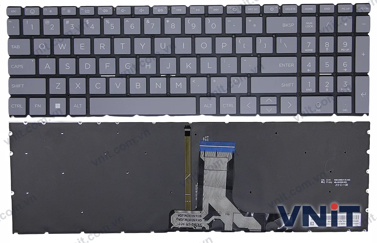 Bàn phím Laptop HP 15-EG, 15-EH, 15-ER, 15M-EH, 15-FD, 15-FC, TPN-Q245, TPN-Q246, F1 smile (Có đèn nền) (Màu xám)