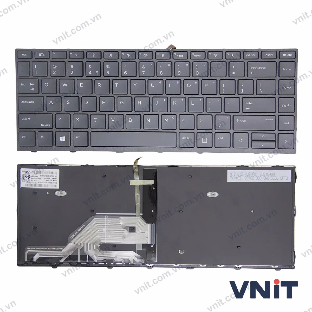 Bàn phím Laptop HP 430 G5, 440 G5, 445 G5, 640 G4 G5, frame (Có đèn nền) (Màu đen)