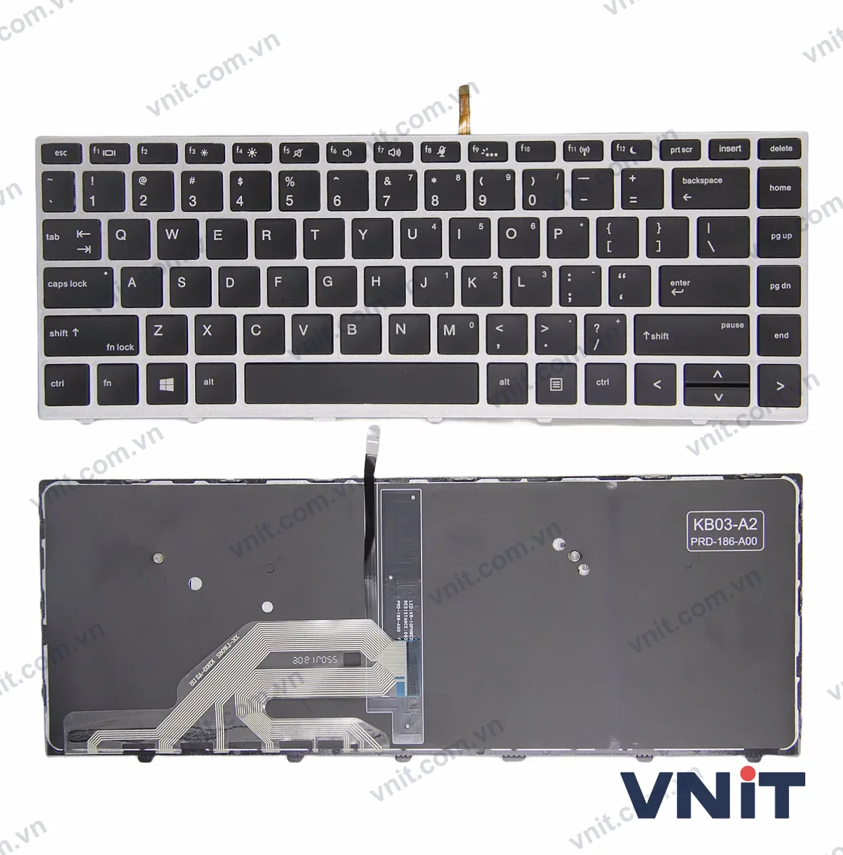 Bàn phím Laptop HP 430 G5, 440 G5, 445 G5, 640 G4 G5, frame OEM (Có đèn nền) (Màu bạc)