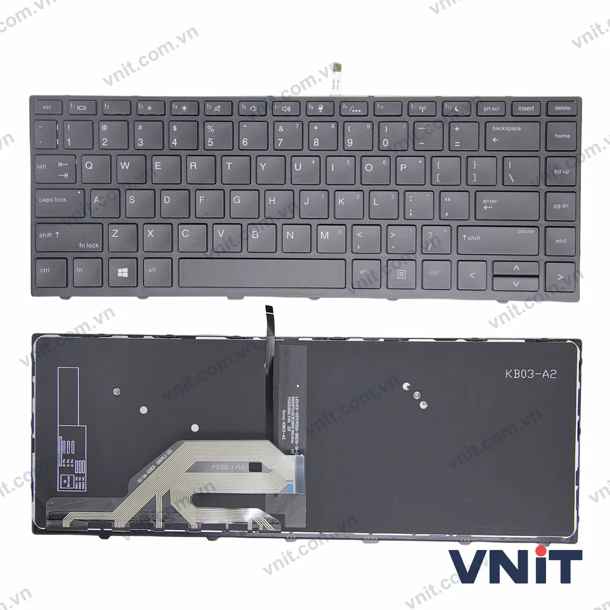 Bàn phím Laptop HP 430 G5, 440 G5, 445 G5, 640 G4 G5, frame OEM (Có đèn nền) (Màu đen)