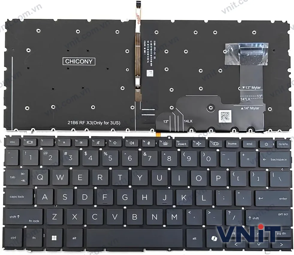 Bàn phím Laptop HP EliteBook 830 G11, 835 G11, 840 G11, 845 G11, Zbook Firefly 14 G11, AI (Có đèn nền) (Màu xám)