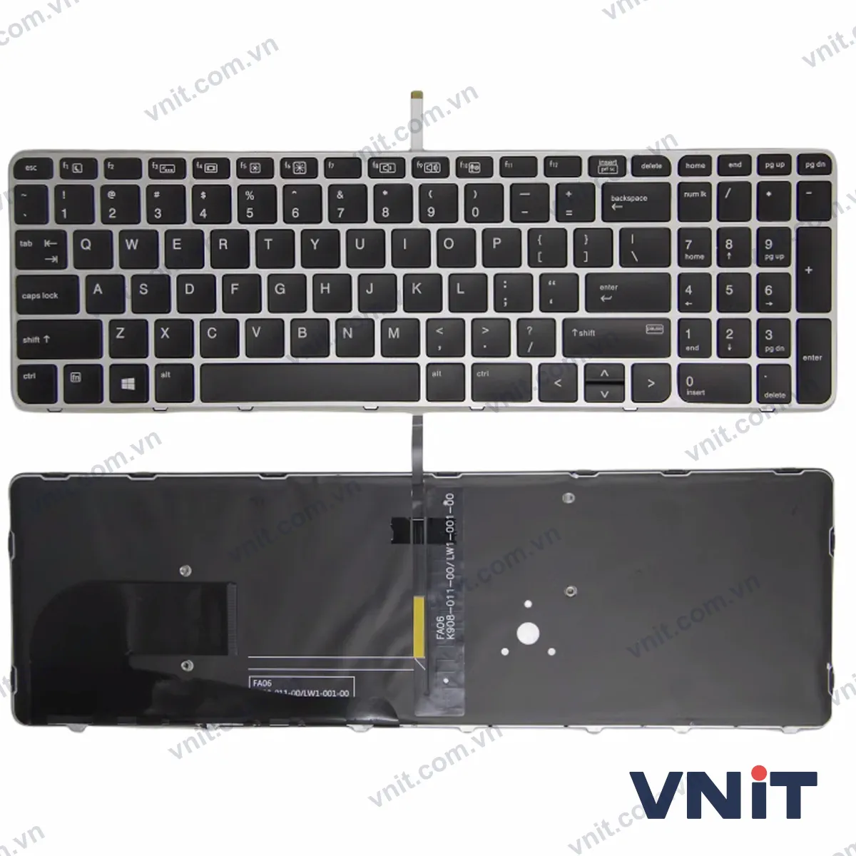 Bàn phím Laptop HP EliteBook 850 G3 G4, 755 G3 G4, Zbook 15u G3 G4 frame OEM (Có đèn nền) (Màu bạc)