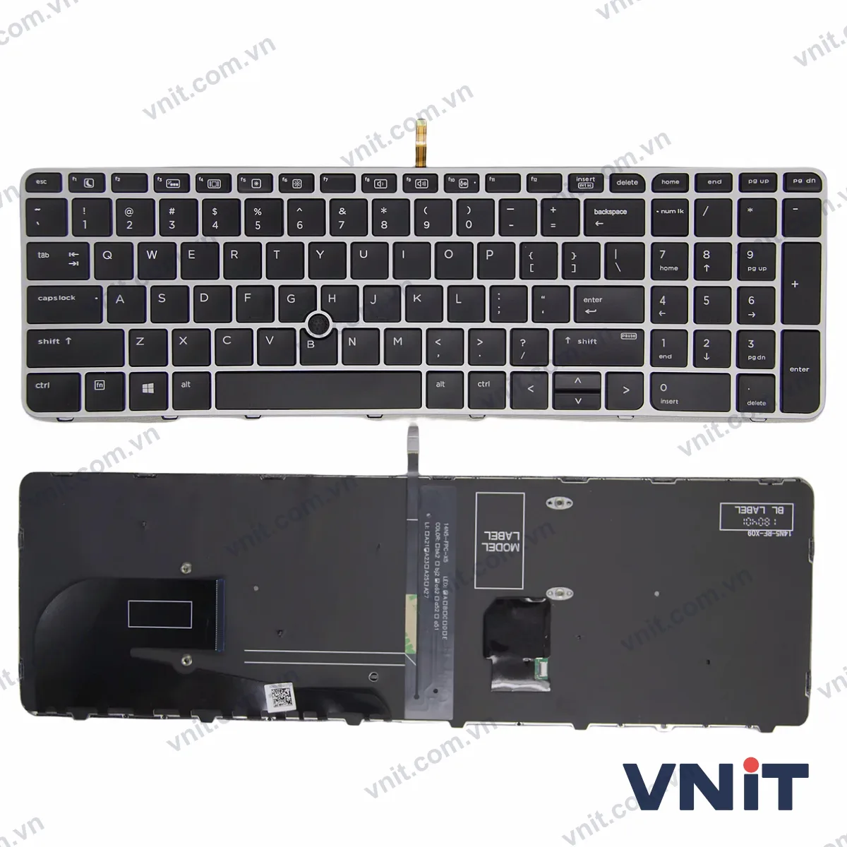 Bàn phím Laptop HP EliteBook 850 G3 G4, 755 G3 G4, Zbook 15u G3 G4 frame trackpoint (Có đèn nền) (Màu bạc)